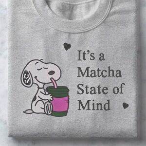 Snoopy Matcha Embroidered Sweater